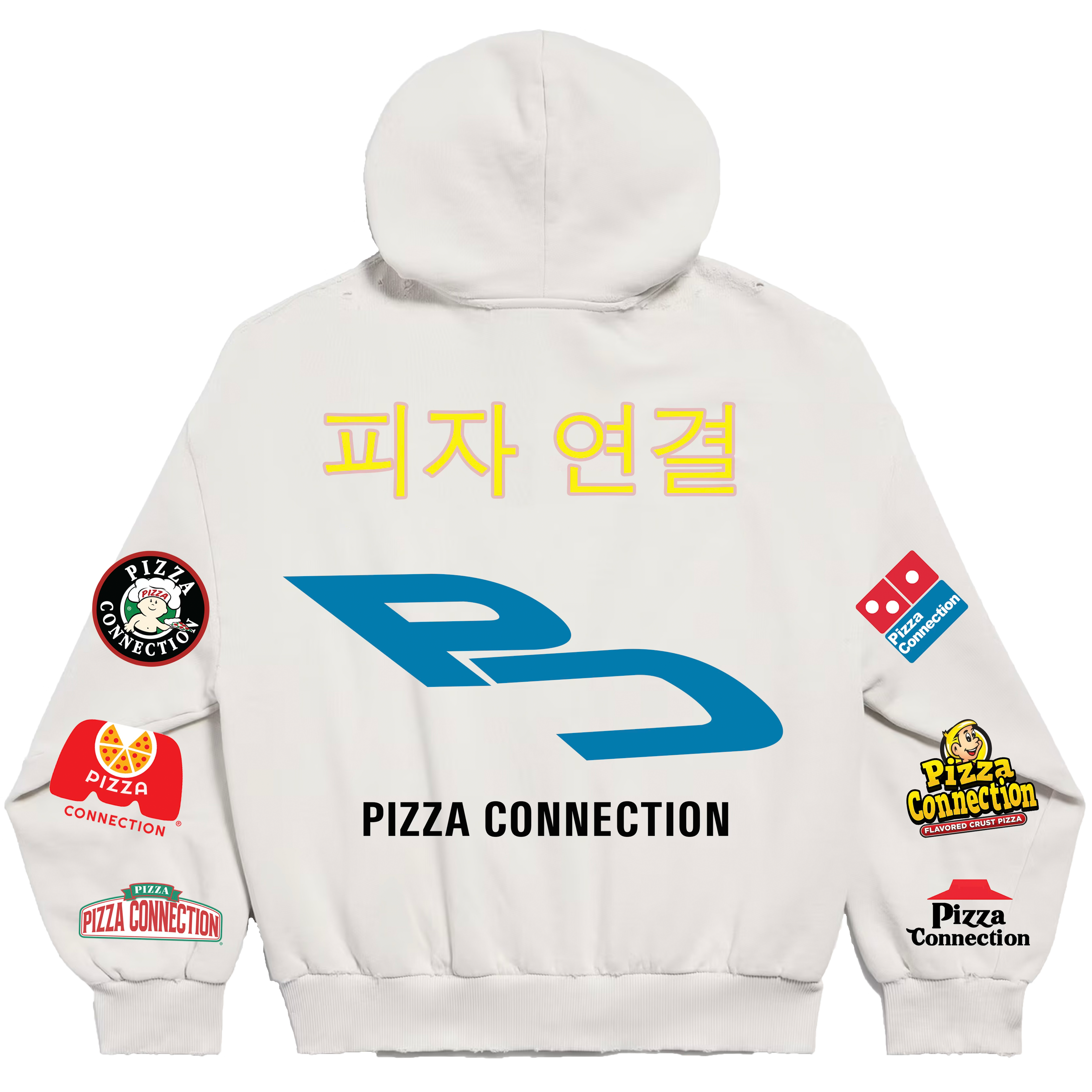 Multi logo Crop Hoodie